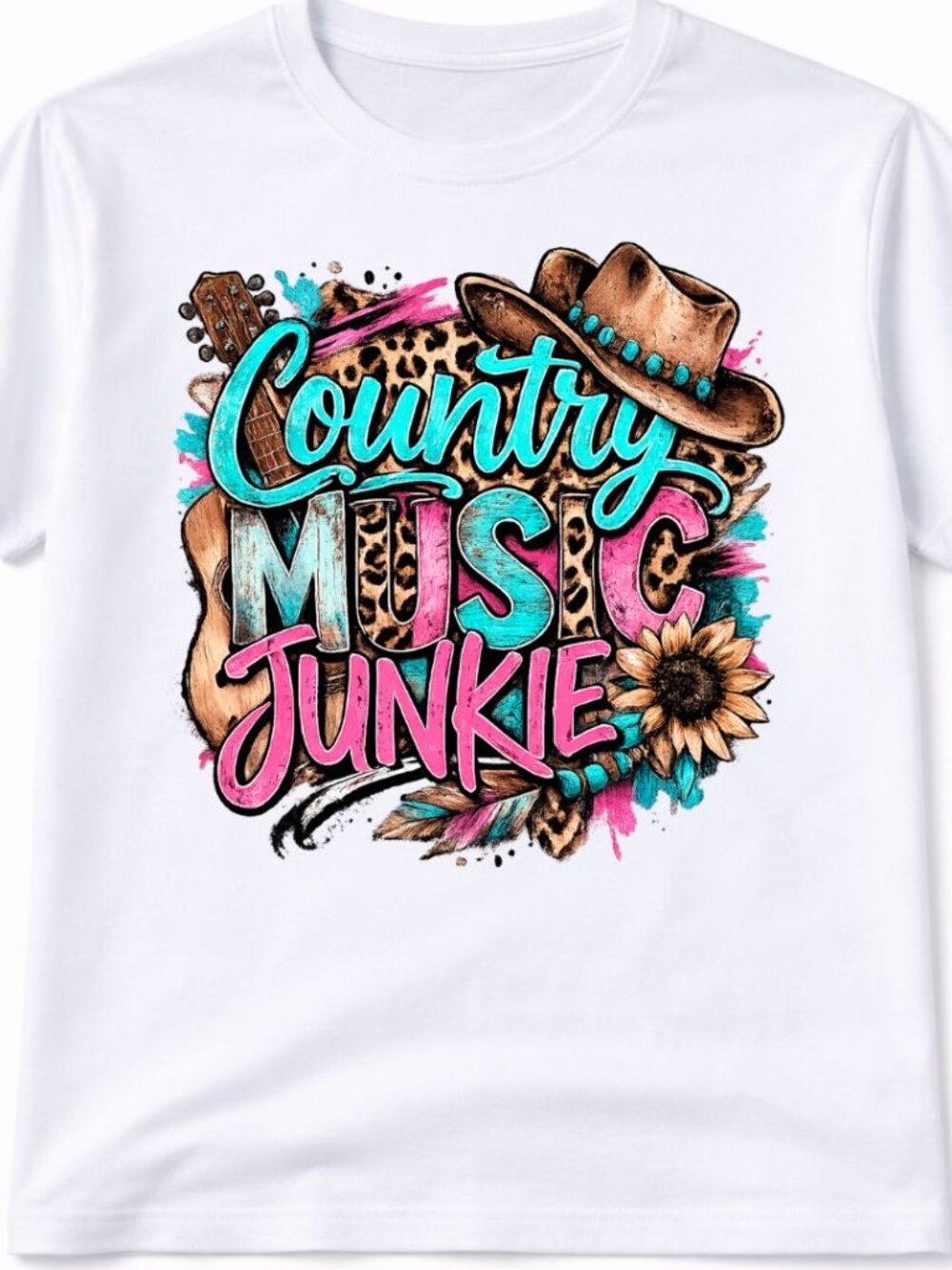 Country Music Junkie Graphic T Shirt Trendy Boutique Style Tee Womens Tops